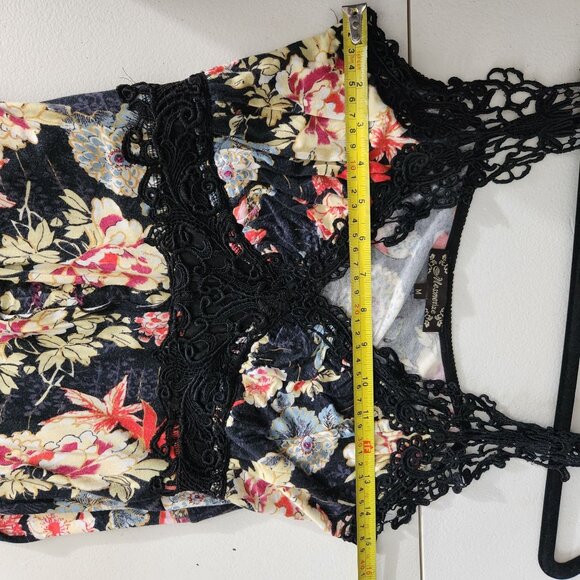 Mesmerize Camisole Womens Medium Floral Lace-Trimmed Sleeveless Boho Whimsigoth - Picture 9 of 13